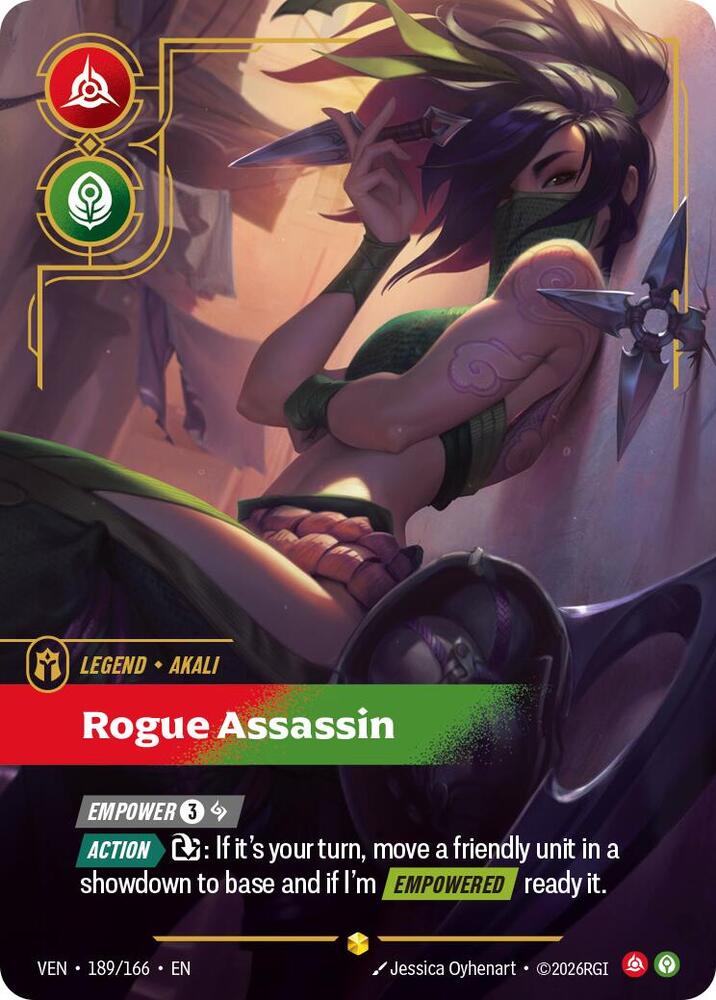 Akali - Rogue Assassin (Overnumbered) 189/166 card from Vendetta