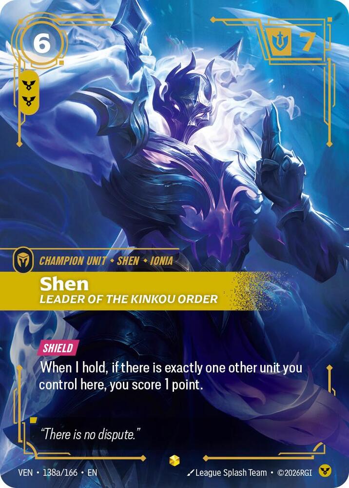 Shen, Leader of the Kinkou Order (Alternate Art) 138a/166 card from Vendetta