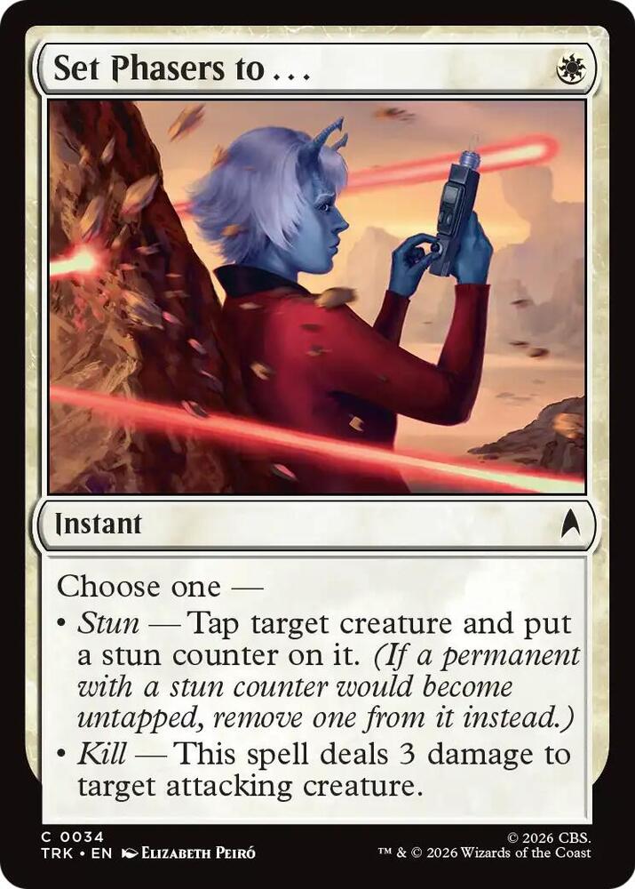Set Phasers to . . . 34 card from Star Trek