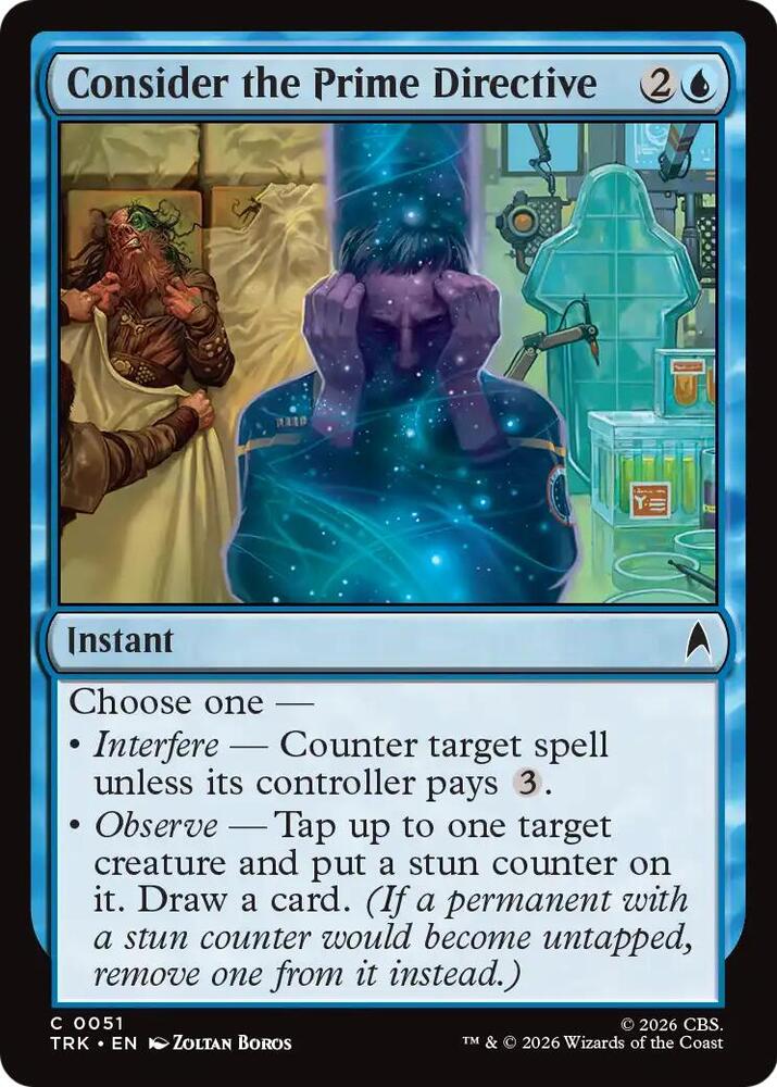 Consider the Prime Directive 51 card from Star Trek