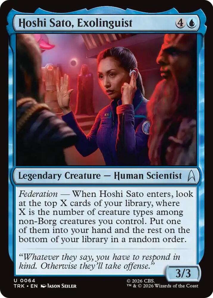 Hoshi Sato, Exolinguist 64 card from Star Trek