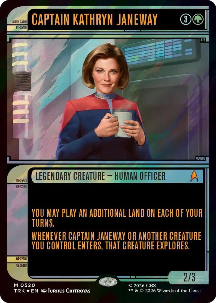 Captain Kathryn Janeway (Showcase) (Surge Foil) 520 card from Star Trek