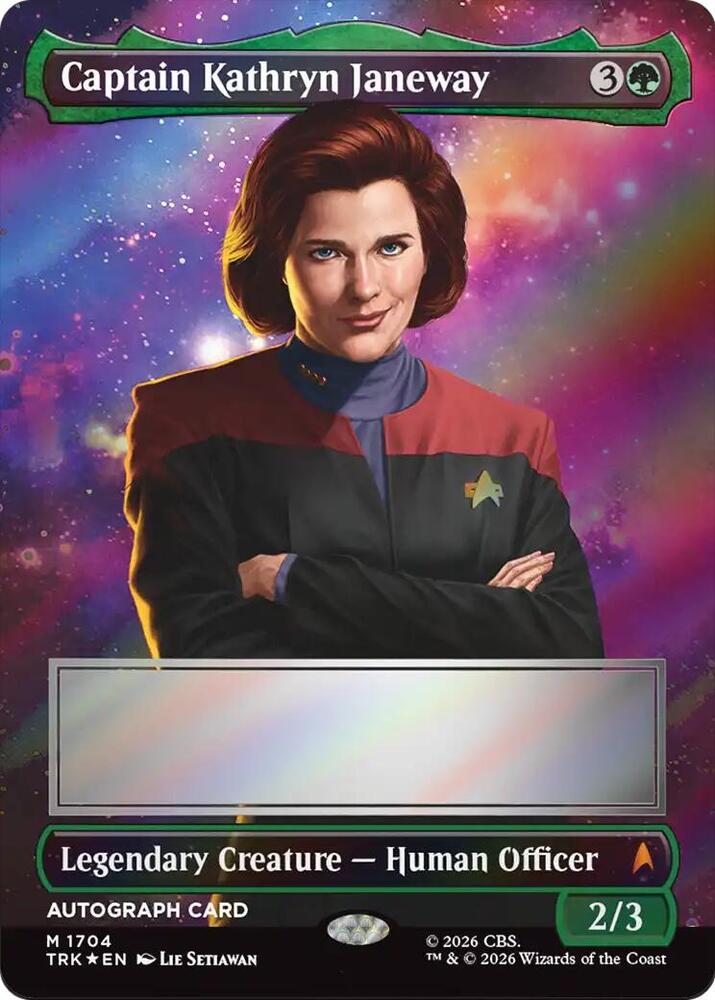 Captain Kathryn Janeway (Borderless) (Signed) 1704 card from Star Trek