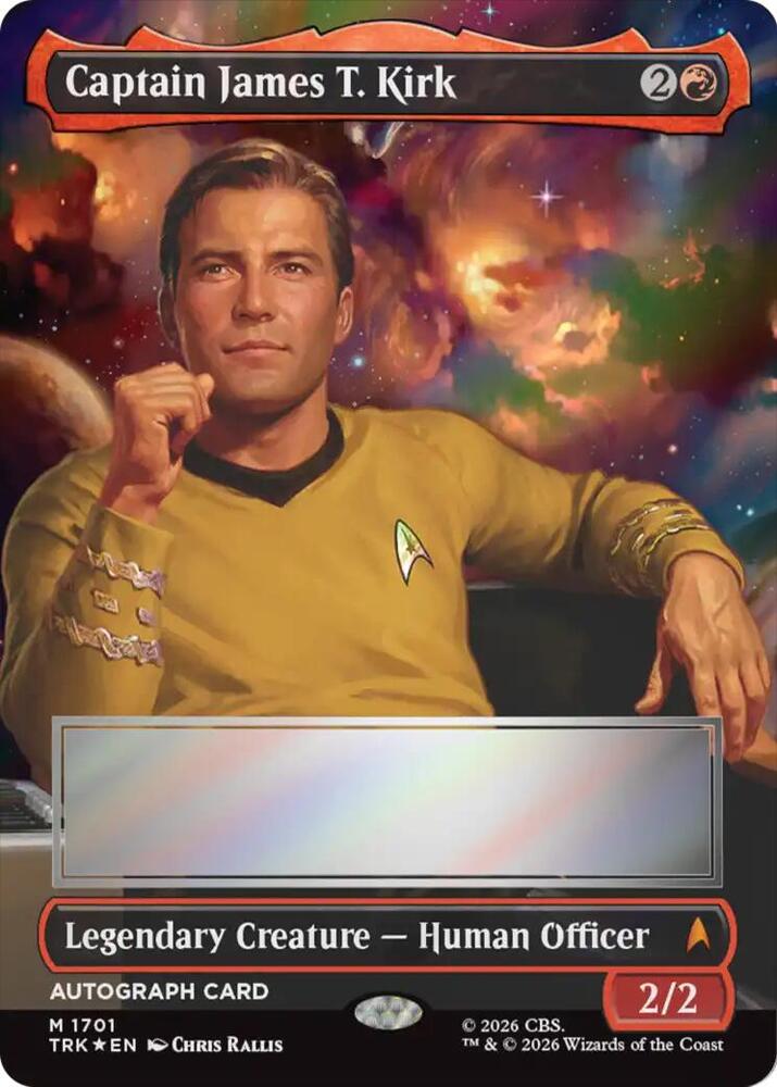 Captain James T. Kirk (Borderless) (Signed) 1701 card from Star Trek