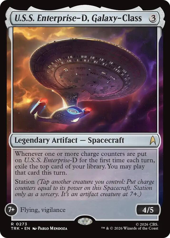 U.S.S. Enterprise-D, Galaxy-Class 273 card from Star Trek
