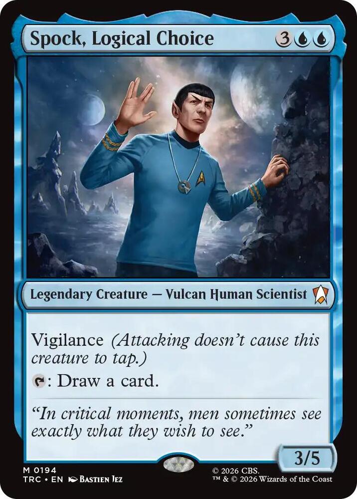 Spock, Logical Choice 194 card from Commander: Star Trek