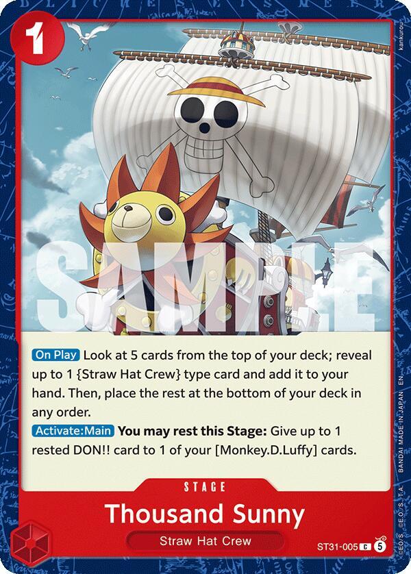 Thousand Sunny ST31-005 card from Starter Deck 31: RED Monkey.D.Luffy