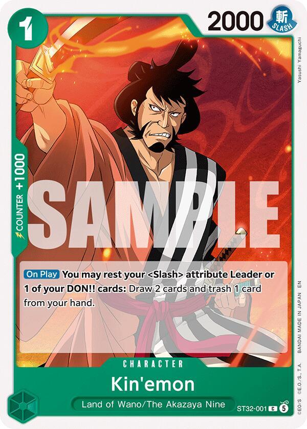 Kin'emon ST32-001 card from Starter Deck 32: GREEN Roronoa Zoro
