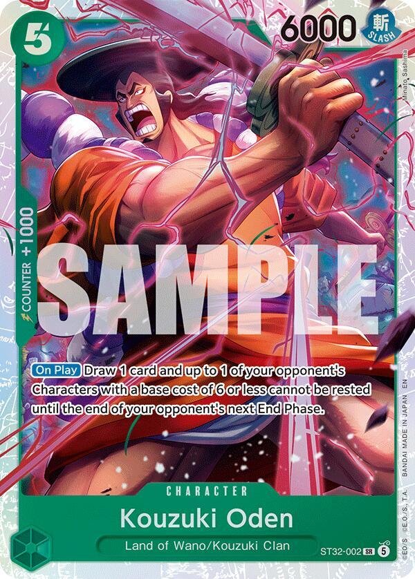Kouzuki Oden ST32-002 card from Starter Deck 32: GREEN Roronoa Zoro