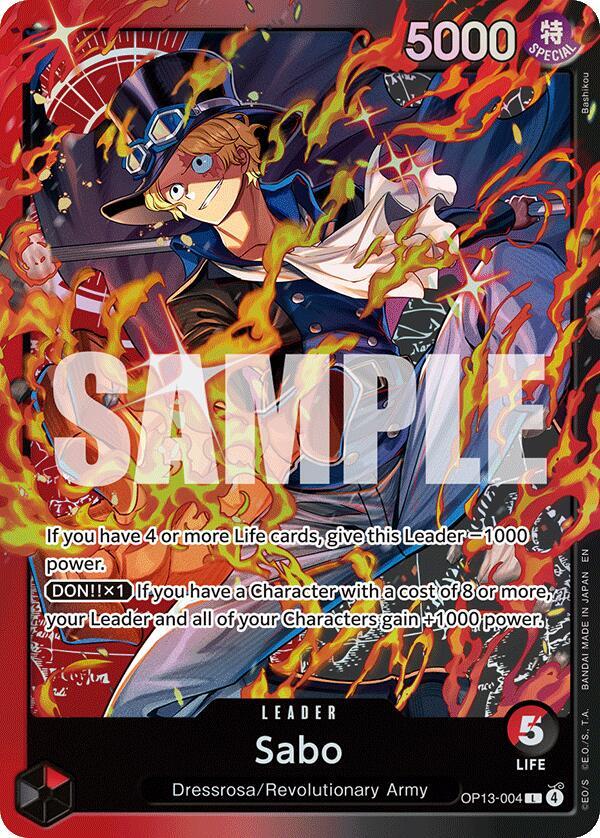 Sabo OP13-004 card from Starter Deck 35: RED/BLACK Sabo