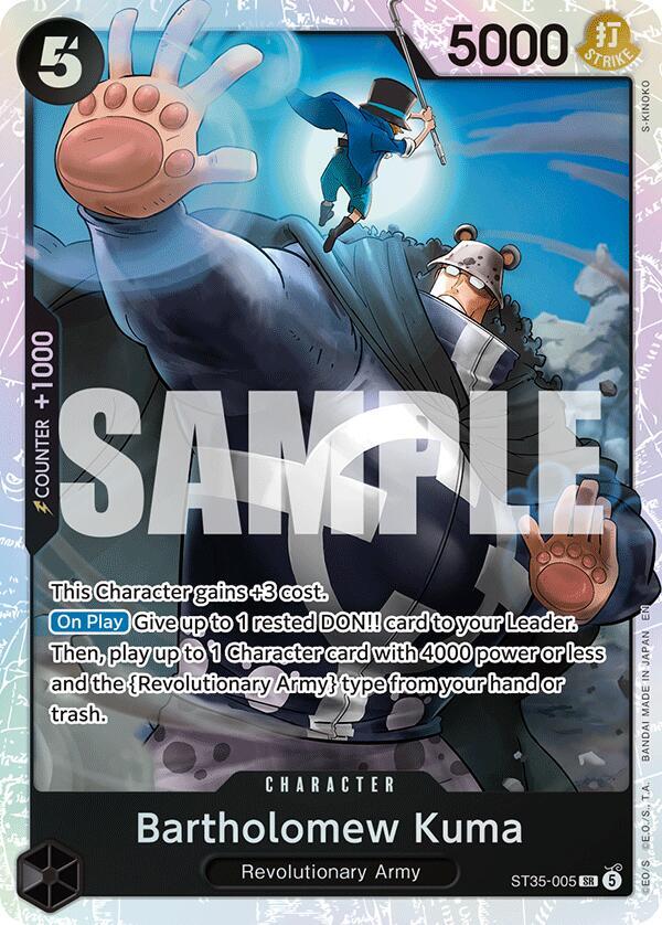Bartholomew Kuma ST35-005 card from Starter Deck 35: RED/BLACK Sabo