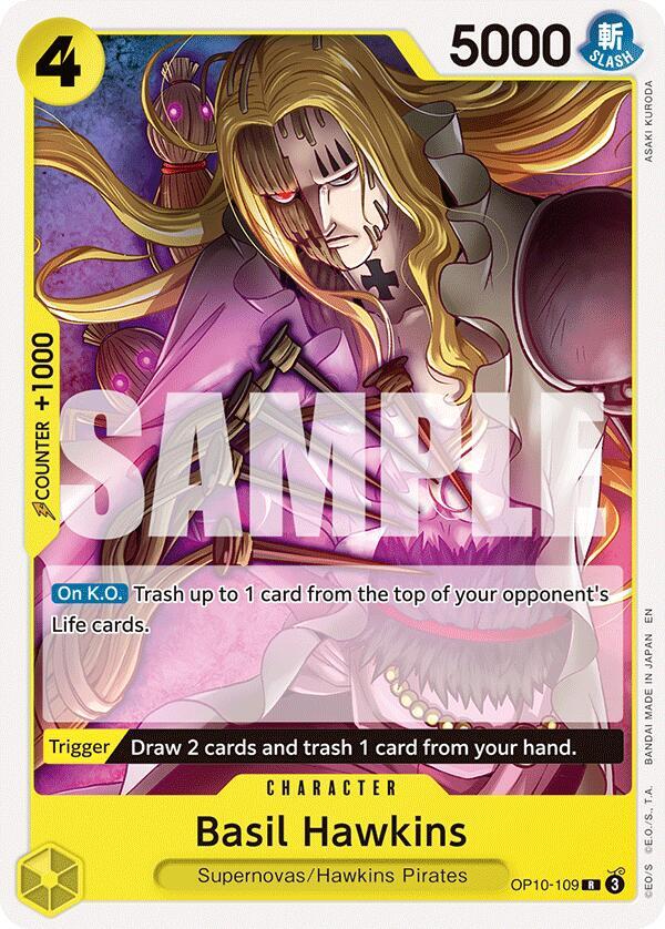 Basil Hawkins OP10-109 card from Starter Deck 36: YELLOW Eustass”Captain”Kid