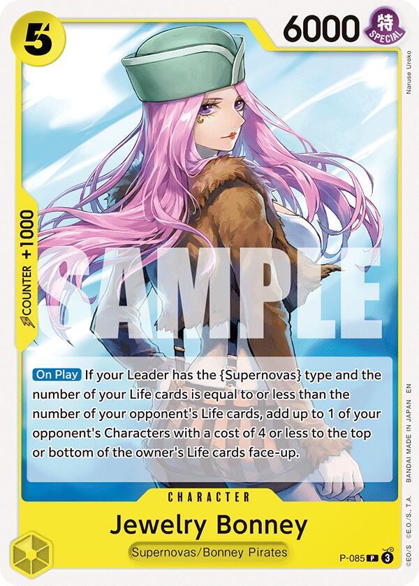 Jewelry Bonney P-085 card from Starter Deck 36: YELLOW Eustass”Captain”Kid