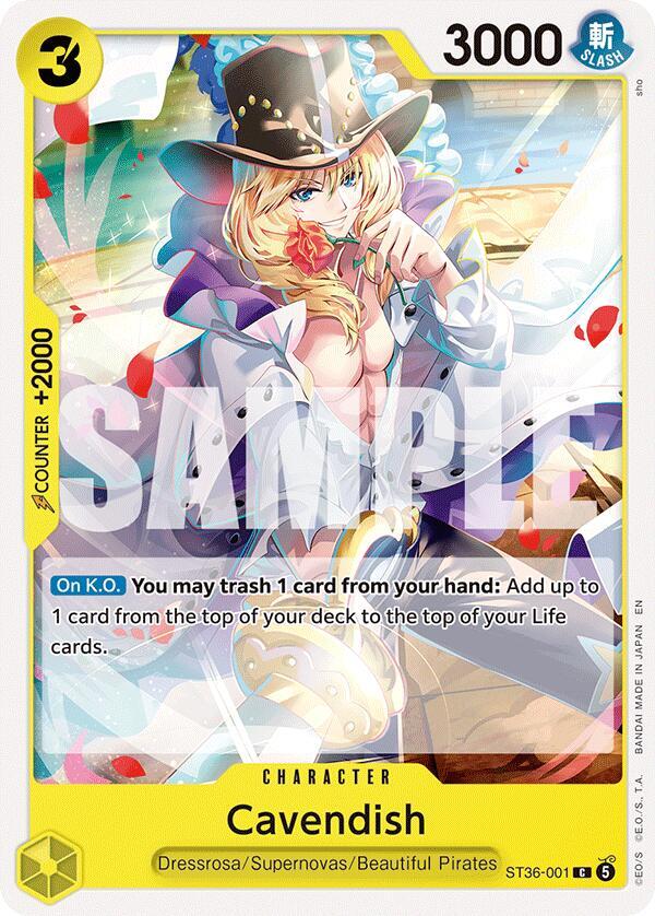 Cavendish ST36-001 card from Starter Deck 36: YELLOW Eustass”Captain”Kid