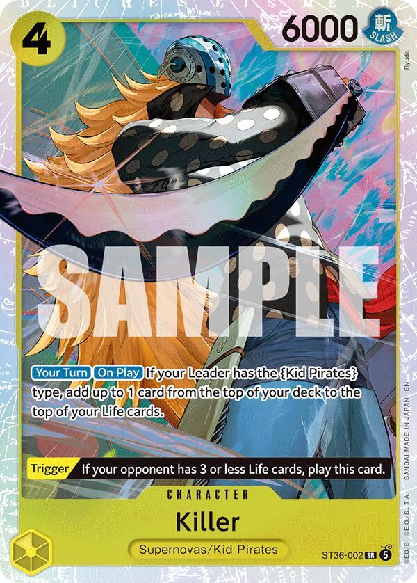 Killer ST36-002 card from Starter Deck 36: YELLOW Eustass”Captain”Kid