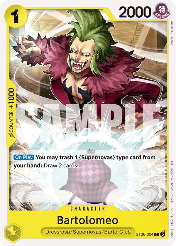Bartolomeo ST36-004 card from Starter Deck 36: YELLOW Eustass”Captain”Kid