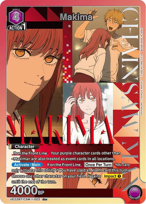 Makima (R*) UE22BT/CSM-1-022 card from UE22BT: CHAINSAW MAN