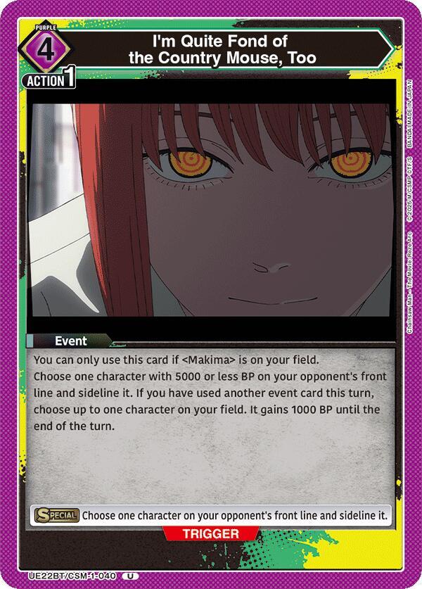I'm Quite Fond of the Country Mouse, Too UE22BT/CSM-1-040 card from UE22BT: CHAINSAW MAN