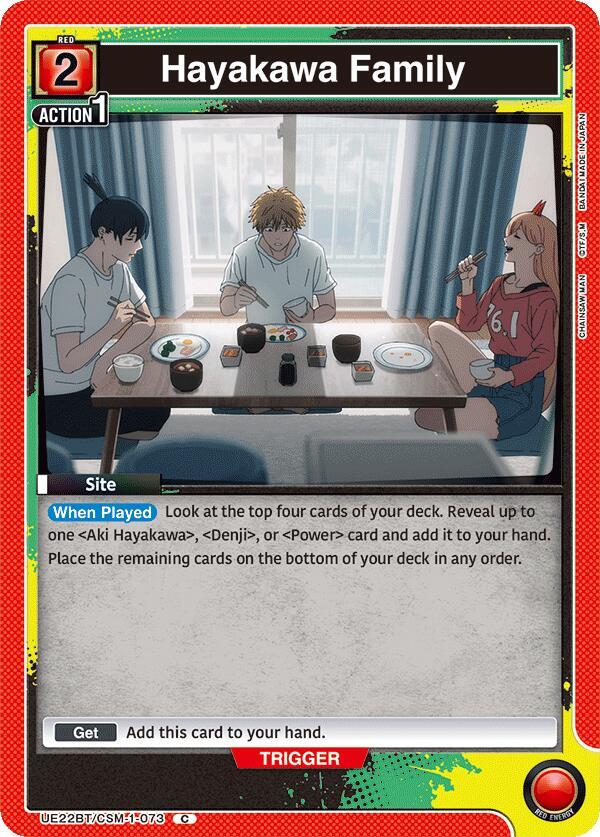 Hayakawa Family UE22BT/CSM-1-073 card from UE22BT: CHAINSAW MAN