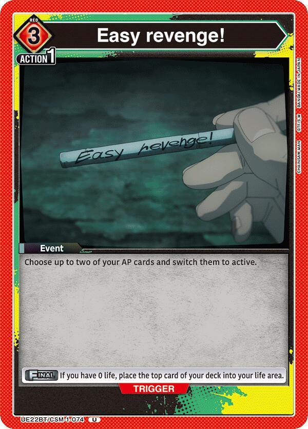 Easy Revenge! UE22BT/CSM-1-074 card from UE22BT: CHAINSAW MAN