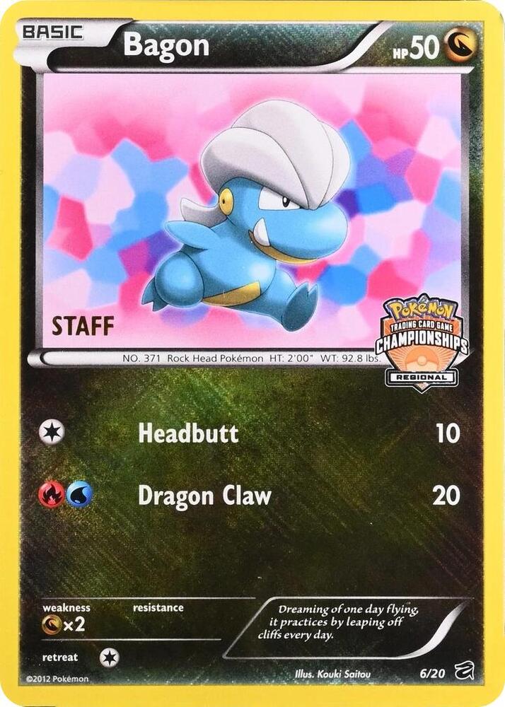 Bagon - 6/20 (Regional Championships) [Staff] 006/020 card from League & Championship Cards