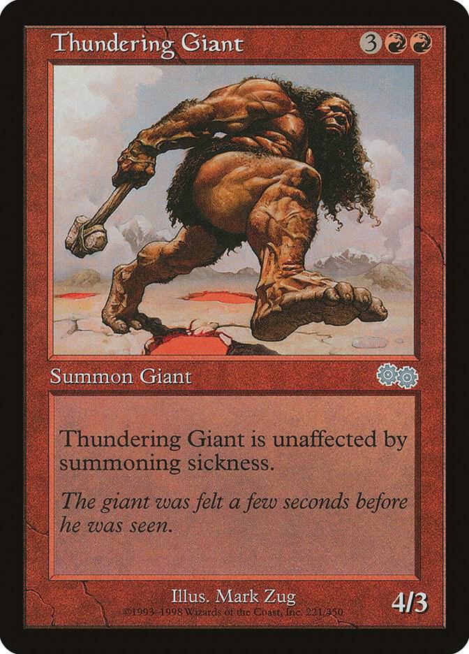 Thundering Giant 221 card from Urza's Saga
