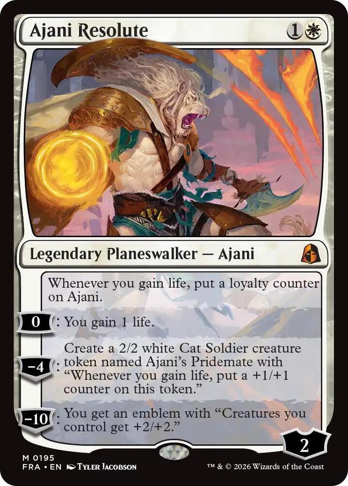 Ajani Resolute 195 card from Reality Fracture