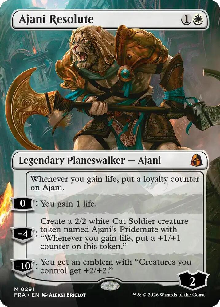 Ajani Resolute (Borderless) 291 card from Reality Fracture