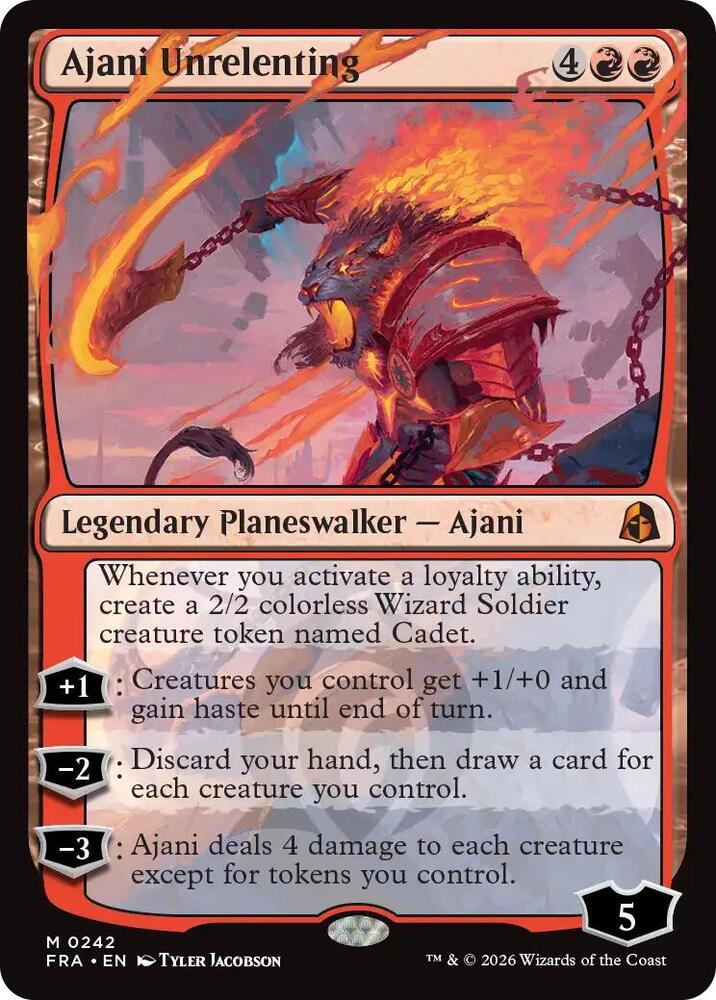 Ajani Unrelenting 242 card from Reality Fracture