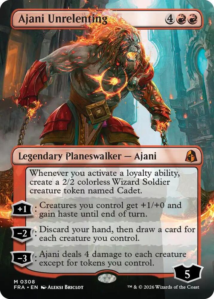 Ajani Unrelenting (Borderless) 308 card from Reality Fracture