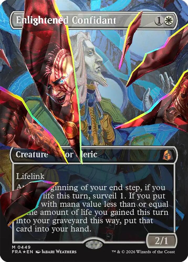 Enlightened Confidant (Borderless) (Facet Foil) 449 card from Reality Fracture