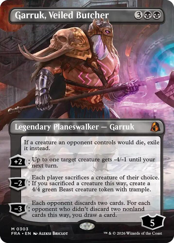 Garruk, Veiled Butcher (Borderless) 303 card from Reality Fracture