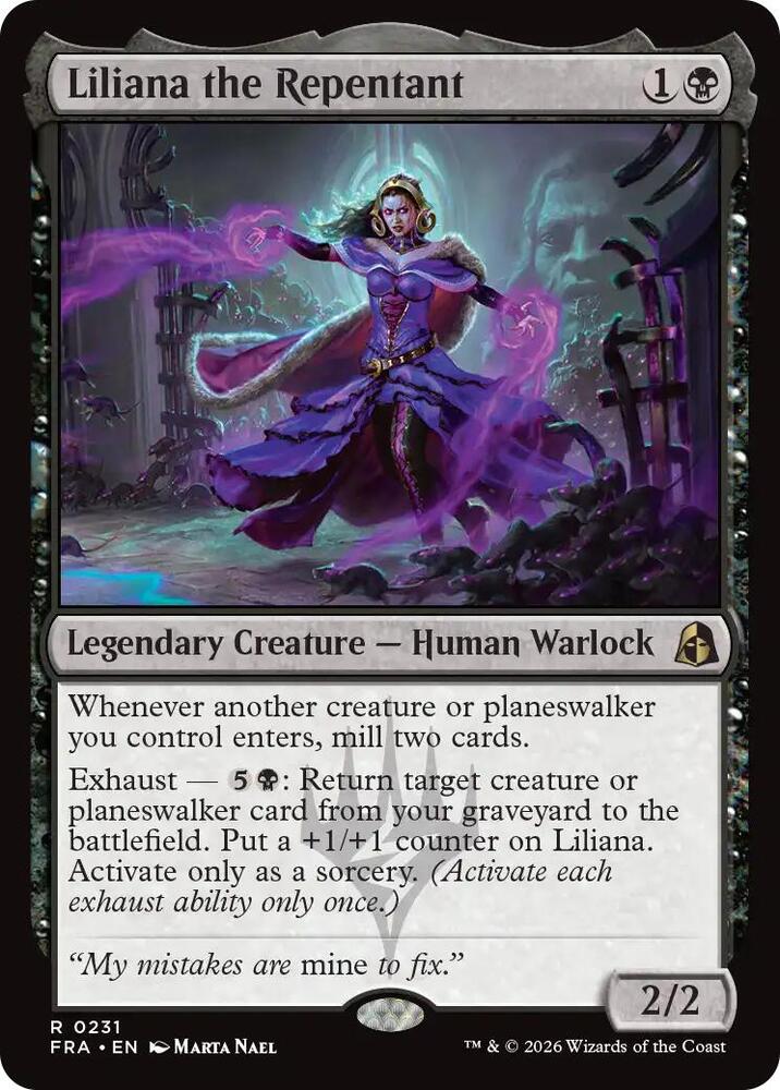Liliana the Repentant 231 card from Reality Fracture