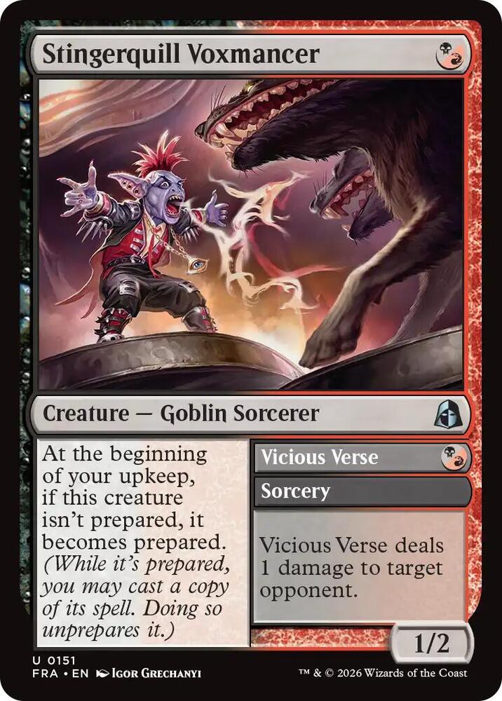 Stingerquill Voxmancer 151 card from Reality Fracture