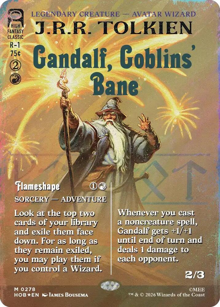 Gandalf, Goblins' Bane (Borderless) (Surge Foil) 278 card from The Hobbit