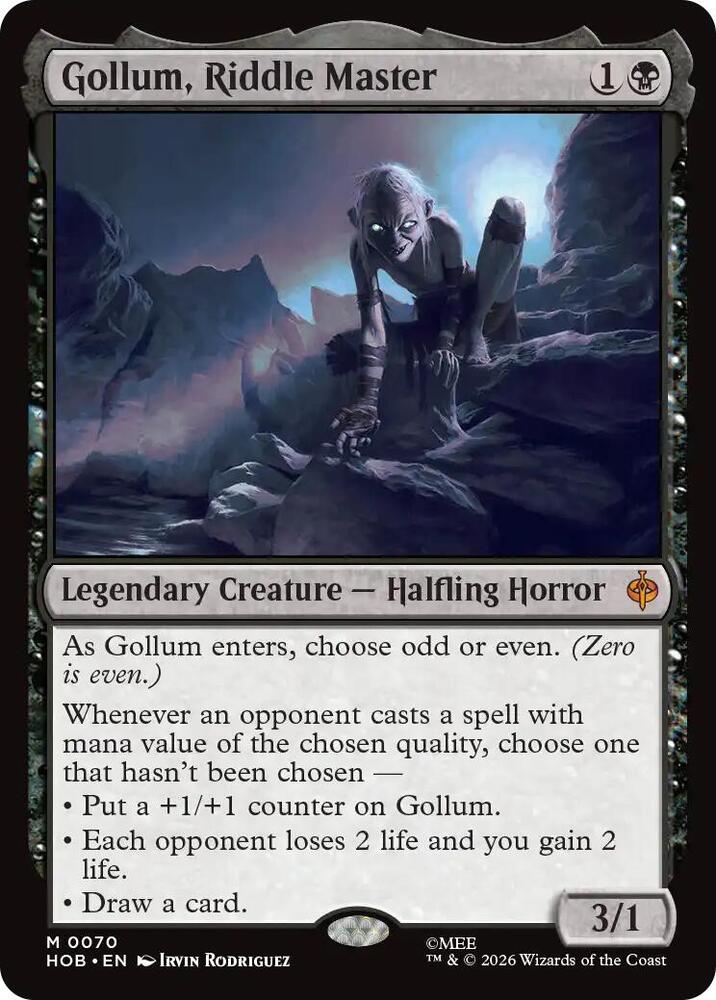 Gollum, Riddle Master 70 card from The Hobbit