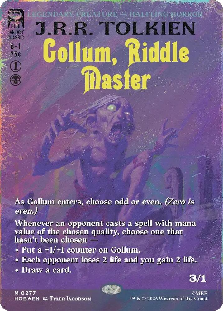 Gollum, Riddle Master (Borderless) (Surge Foil) 277 card from The Hobbit