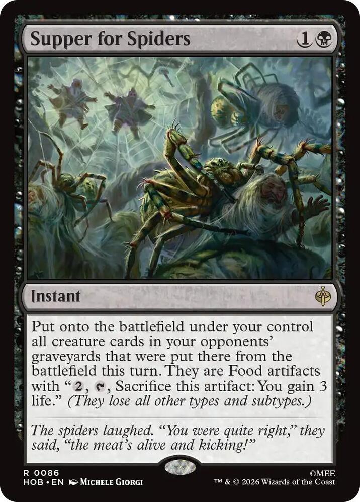 Supper for Spiders 86 card from The Hobbit