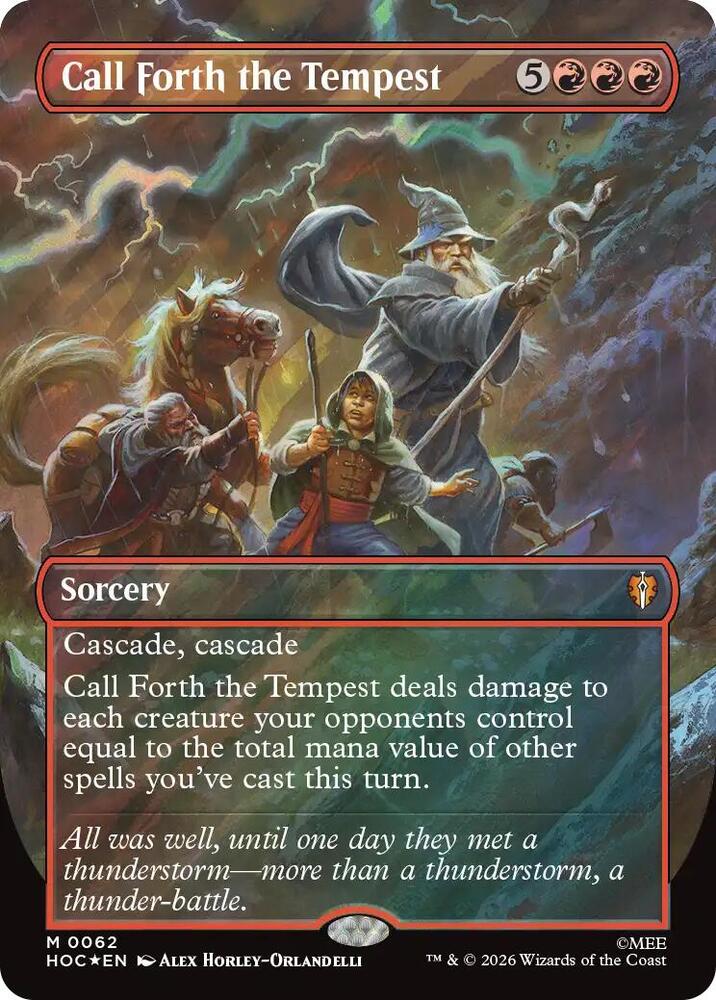 Call Forth the Tempest (Borderless) (Surge Foil) 62 card from The Hobbit: Eternal-Legal