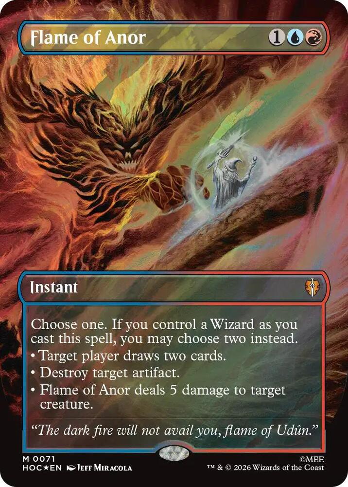 Flame of Anor (Borderless) (Surge Foil) 71 card from The Hobbit: Eternal-Legal