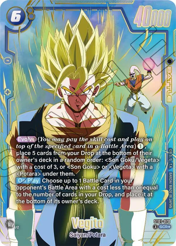 Vegito (Alternate Art) ST01-070 card from Story Booster 01