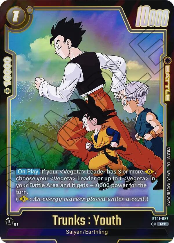 Trunks : Youth (Alternate Art) ST01-057 card from Story Booster 01