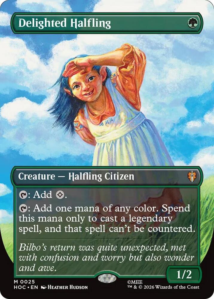 Delighted Halfling (Borderless) 25 card from The Hobbit: Eternal-Legal