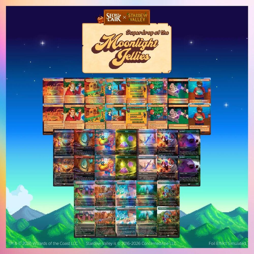 Secret Lair x Stardew Valley: Superdrop of the Moonlight Jellies Grandpa Would Be Proud Everything Bundle card from Secret Lair Drop Series