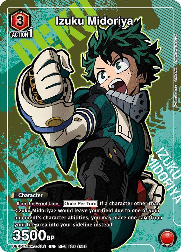Izuku Midoriya UEPR/MHA-1-093 card from Union Arena Promotion Cards