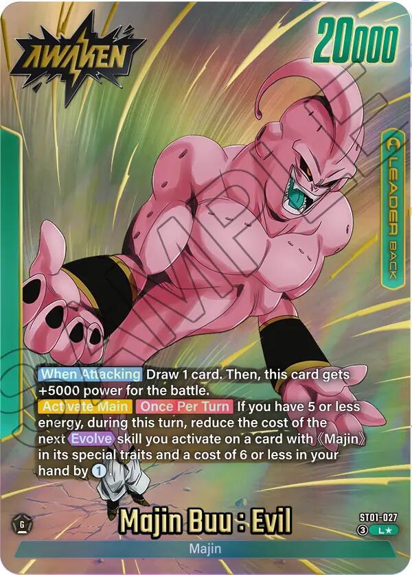 Majin Buu/Majin Buu : Pure Evil // Majin Buu : Evil (Alternate Art) ST01-027 card from Story Booster 01