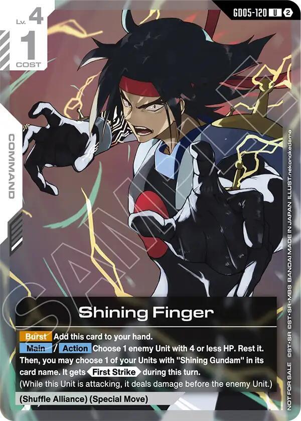 Shining Finger (GD05 Release Event) GD05-120 card from Gundam Promotional Cards