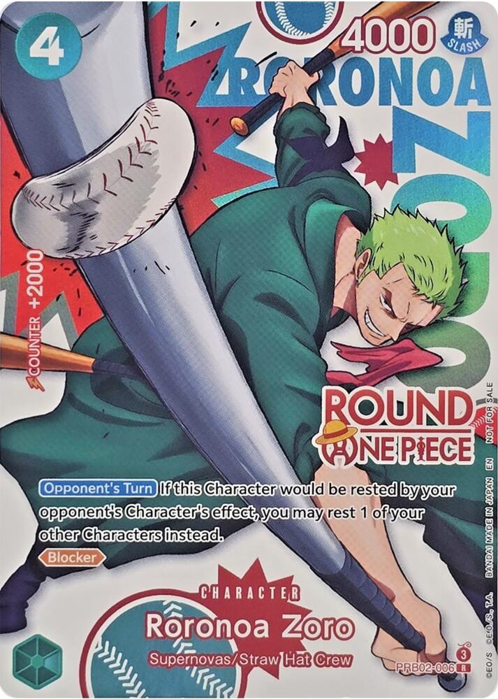 Roronoa Zoro (Round 1 Promo) PRB02-006 card from One Piece Promotion Cards