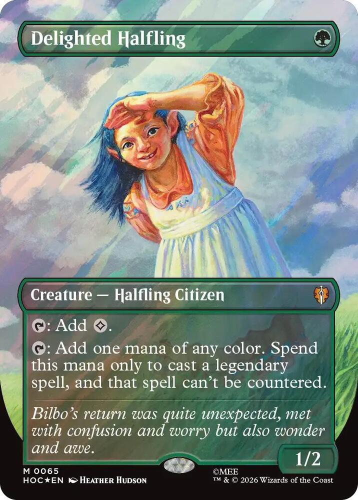 Delighted Halfling (Borderless) (Surge Foil) 65 card from The Hobbit