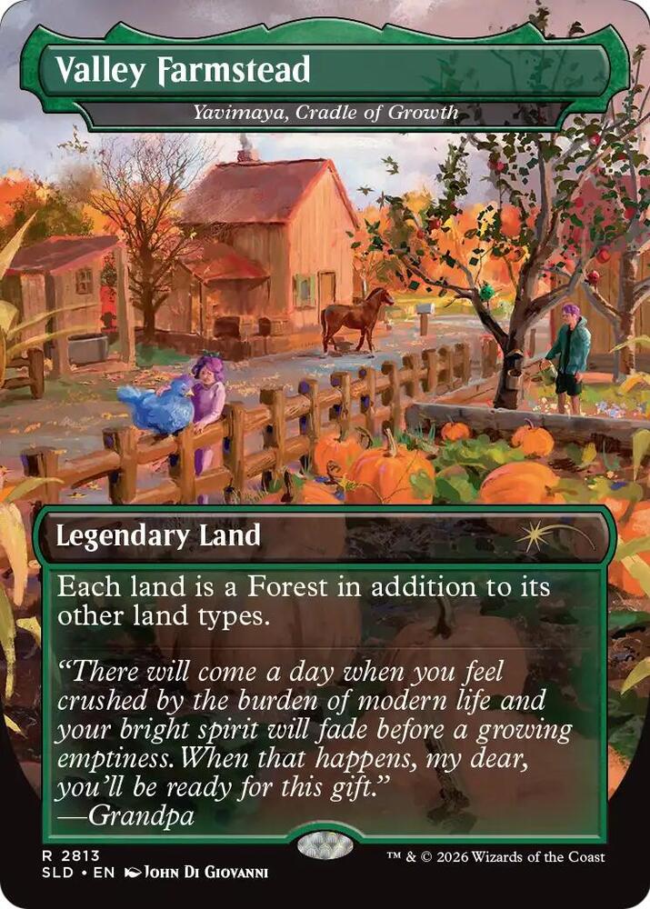 Valley Farmstead - Yavimaya, Cradle of Growth 2813 card from Secret Lair Drop Series